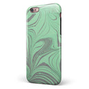Marbleized Swirling Green and Gray iPhone 6/6s or 6/6s Plus 2-Piece Hybrid INK-Fuzed Case