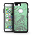 Marbleized Swirling Green and Gray - iPhone 7 or 7 Plus Commuter Case Skin Kit