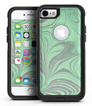 Marbleized Swirling Green and Gray - iPhone 7 or 7 Plus Commuter Case Skin Kit