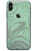 Marbleized Swirling Green and Gray - iPhone X Skin-Kit