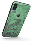 Marbleized Swirling Green and Gray - iPhone X Skin-Kit