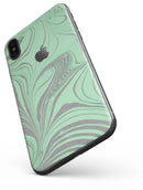 Marbleized Swirling Green and Gray - iPhone X Skin-Kit