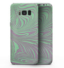 Marbleized Swirling Green and Gray v4 - Samsung Galaxy S8 Full-Body Skin Kit