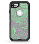 Marbleized Swirling Green and Gray v4 - iPhone 7 or 8 OtterBox Case & Skin Kits