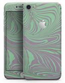 Marbleized Swirling Green and Gray v4 - Skin-kit for the iPhone 8 or 8 Plus