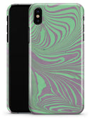 Marbleized Swirling Green and Gray v4 - iPhone X Clipit Case