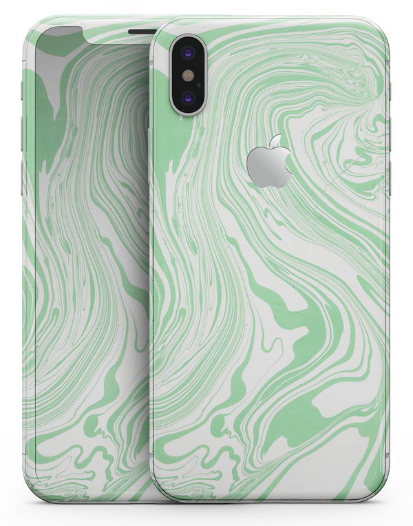 Marbleized Swirling Green - iPhone X Skin-Kit