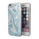 Marbleized Swirling Hard Mint iPhone 6/6s or 6/6s Plus 2-Piece Hybrid INK-Fuzed Case