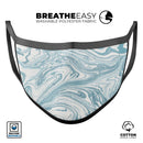 Marbleized Swirling Hard Mint - Made in USA Mouth Cover Unisex Anti-Dust Cotton Blend Reusable & Washable Face Mask with Adjustable Sizing for Adult or Child