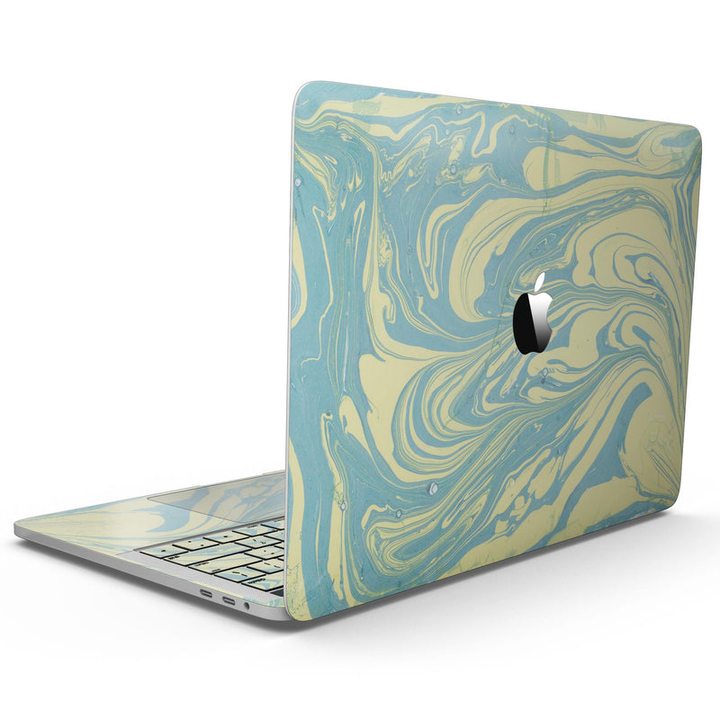 MacBook Pro with Touch Bar Skin Kit - Marbleized_Swirling_Mint_and_Yellow-MacBook_13_Touch_V9.jpg?
