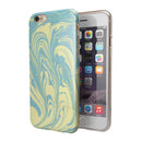 Marbleized Swirling Mint and Yellow iPhone 6/6s or 6/6s Plus 2-Piece Hybrid INK-Fuzed Case