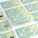 Marbleized Swirling Mint and Yellow - Premium Protective Decal Skin-Kit for the Apple Credit Card