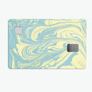 Marbleized Swirling Mint and Yellow - Premium Protective Decal Skin-Kit for the Apple Credit Card