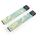 Marbleized Swirling Mint and Yellow - Premium Decal Protective Skin-Wrap Sticker compatible with the Juul Labs vaping device