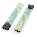 Marbleized Swirling Mint and Yellow - Premium Decal Protective Skin-Wrap Sticker compatible with the Juul Labs vaping device