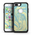 Marbleized Swirling Mint and Yellow - iPhone 7 or 7 Plus Commuter Case Skin Kit