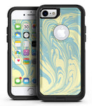 Marbleized Swirling Mint and Yellow - iPhone 7 or 7 Plus Commuter Case Skin Kit