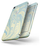 Marbleized Swirling Mint and Yellow - Skin-kit for the iPhone 8 or 8 Plus