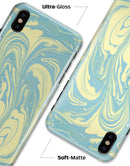 Marbleized Swirling Mint and Yellow - iPhone X Clipit Case