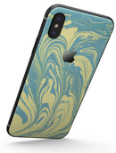 Marbleized Swirling Mint and Yellow - iPhone X Skin-Kit