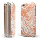 Marbleized Swirling Orange iPhone 6/6s or 6/6s Plus 2-Piece Hybrid INK-Fuzed Case