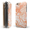 Marbleized Swirling Orange iPhone 6/6s or 6/6s Plus 2-Piece Hybrid INK-Fuzed Case
