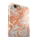 Marbleized Swirling Orange iPhone 6/6s or 6/6s Plus 2-Piece Hybrid INK-Fuzed Case