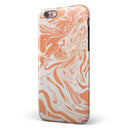 Marbleized Swirling Orange iPhone 6/6s or 6/6s Plus 2-Piece Hybrid INK-Fuzed Case