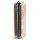 Marbleized Swirling Orange iPhone 6/6s or 6/6s Plus 2-Piece Hybrid INK-Fuzed Case