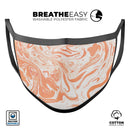 Marbleized Swirling Orange - Made in USA Mouth Cover Unisex Anti-Dust Cotton Blend Reusable & Washable Face Mask with Adjustable Sizing for Adult or Child