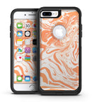 Marbleized Swirling Orange - iPhone 7 or 7 Plus Commuter Case Skin Kit