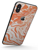 Marbleized Swirling Orange - iPhone X Skin-Kit