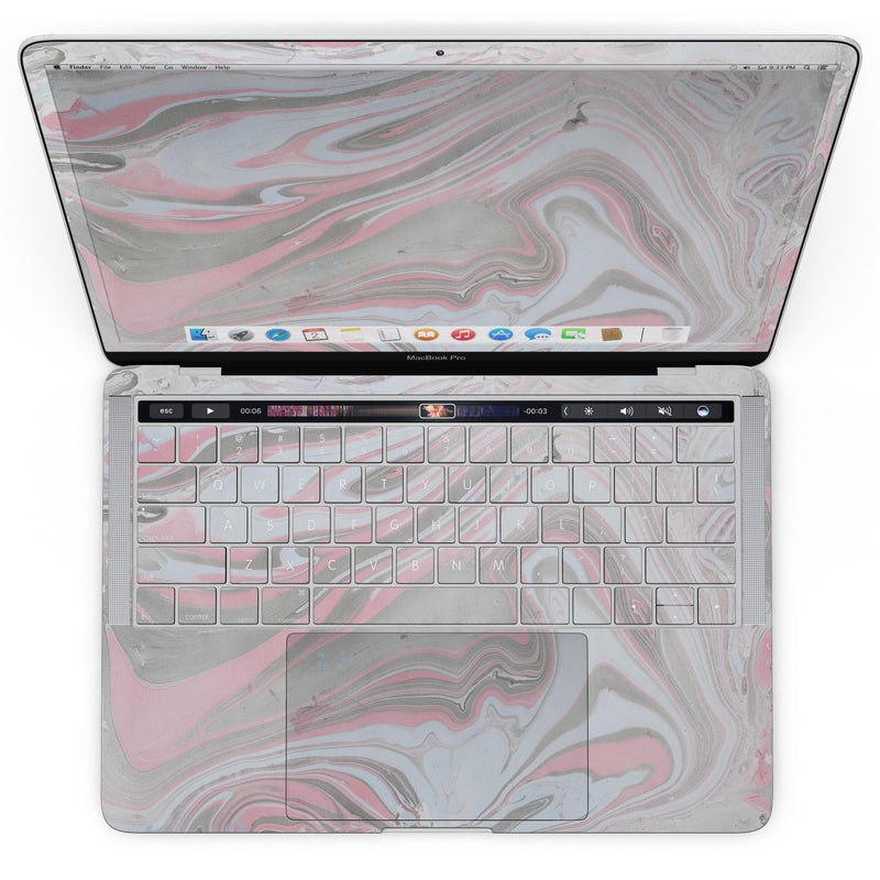 MacBook Pro with Touch Bar Skin Kit - Marbleized_Swirling_Pink_and_Gray-MacBook_13_Touch_V4.jpg?