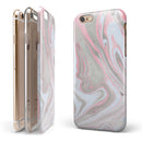 Marbleized Swirling Pink and Gray iPhone 6/6s or 6/6s Plus 2-Piece Hybrid INK-Fuzed Case
