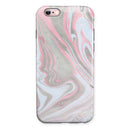 Marbleized Swirling Pink and Gray iPhone 6/6s or 6/6s Plus 2-Piece Hybrid INK-Fuzed Case