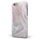 Marbleized Swirling Pink and Gray iPhone 6/6s or 6/6s Plus 2-Piece Hybrid INK-Fuzed Case