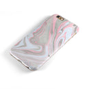 Marbleized Swirling Pink and Gray iPhone 6/6s or 6/6s Plus 2-Piece Hybrid INK-Fuzed Case