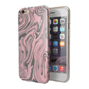 Marbleized Swirling Pink and Gray v3 iPhone 6/6s or 6/6s Plus 2-Piece Hybrid INK-Fuzed Case