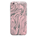 Marbleized Swirling Pink and Gray v3 iPhone 6/6s or 6/6s Plus 2-Piece Hybrid INK-Fuzed Case