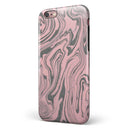 Marbleized Swirling Pink and Gray v3 iPhone 6/6s or 6/6s Plus 2-Piece Hybrid INK-Fuzed Case