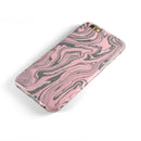 Marbleized Swirling Pink and Gray v3 iPhone 6/6s or 6/6s Plus 2-Piece Hybrid INK-Fuzed Case
