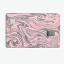 Marbleized Swirling Pink and Gray v3 - Premium Protective Decal Skin-Kit for the Apple Credit Card