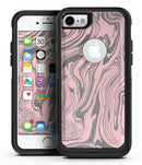 Marbleized Swirling Pink and Gray v3 - iPhone 7 or 7 Plus Commuter Case Skin Kit