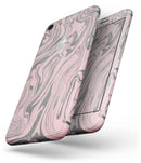 Marbleized Swirling Pink and Gray v3 - Skin-kit for the iPhone 8 or 8 Plus