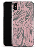 Marbleized Swirling Pink and Gray v3 - iPhone X Clipit Case