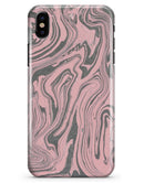 Marbleized Swirling Pink and Gray v3 - iPhone X Clipit Case