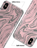 Marbleized Swirling Pink and Gray v3 - iPhone X Clipit Case