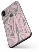 Marbleized Swirling Pink and Gray v3 - iPhone X Skin-Kit