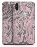 Marbleized Swirling Pink and Gray v3 - iPhone X Skin-Kit
