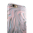 Marbleized Swirling Pink and Gray v4 iPhone 6/6s or 6/6s Plus 2-Piece Hybrid INK-Fuzed Case